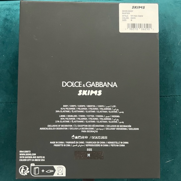 NWT! SKIMS/Dolce & Gabbana Body Bustier. In box with original receipt. Size M. - Picture 3 of 9